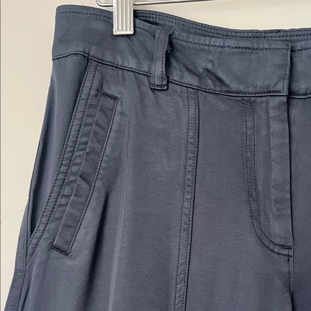 Loft Silky Gray Ankle Jogger Pants Size 2 - Picture 3 of 9
